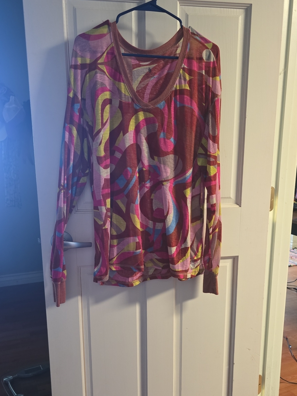 FP Movement by Free People Multicolor Scoop Neck Long Sleeve Top